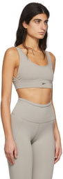 Reebok Classics Grey Stripped Minimalist Sports Bra