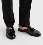 Christian Louboutin - Leather Tasseled Backless Loafers - Black