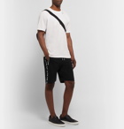 Balmain - Slim-Fit Logo-Jacquard Loopback Cotton-Jersey Shorts - Black