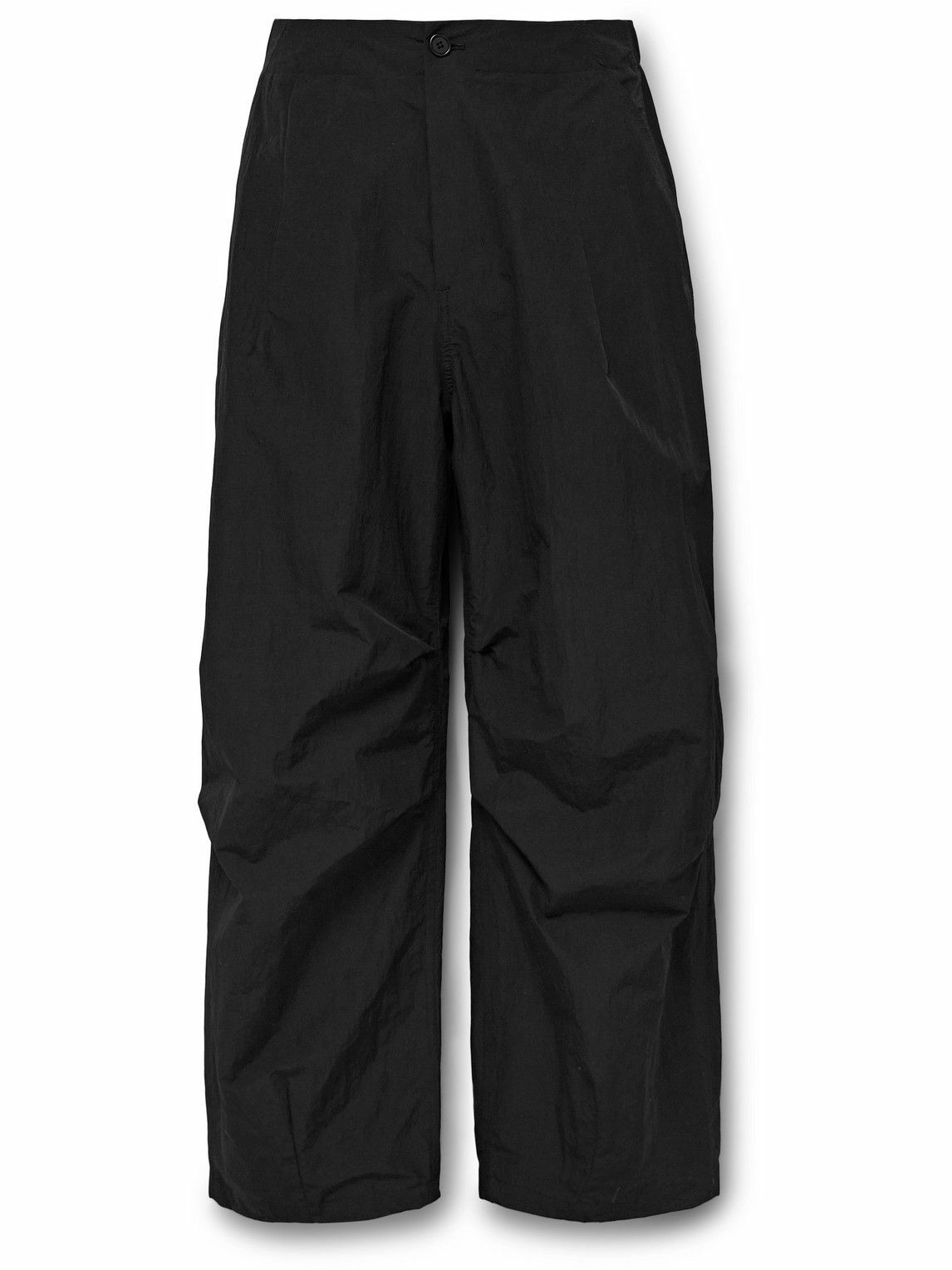 Photo: Amomento - Wide-Leg Pleated Nylon-Blend Micro-Ripstop Trousers - Black