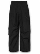 Amomento - Wide-Leg Pleated Nylon-Blend Micro-Ripstop Trousers - Black