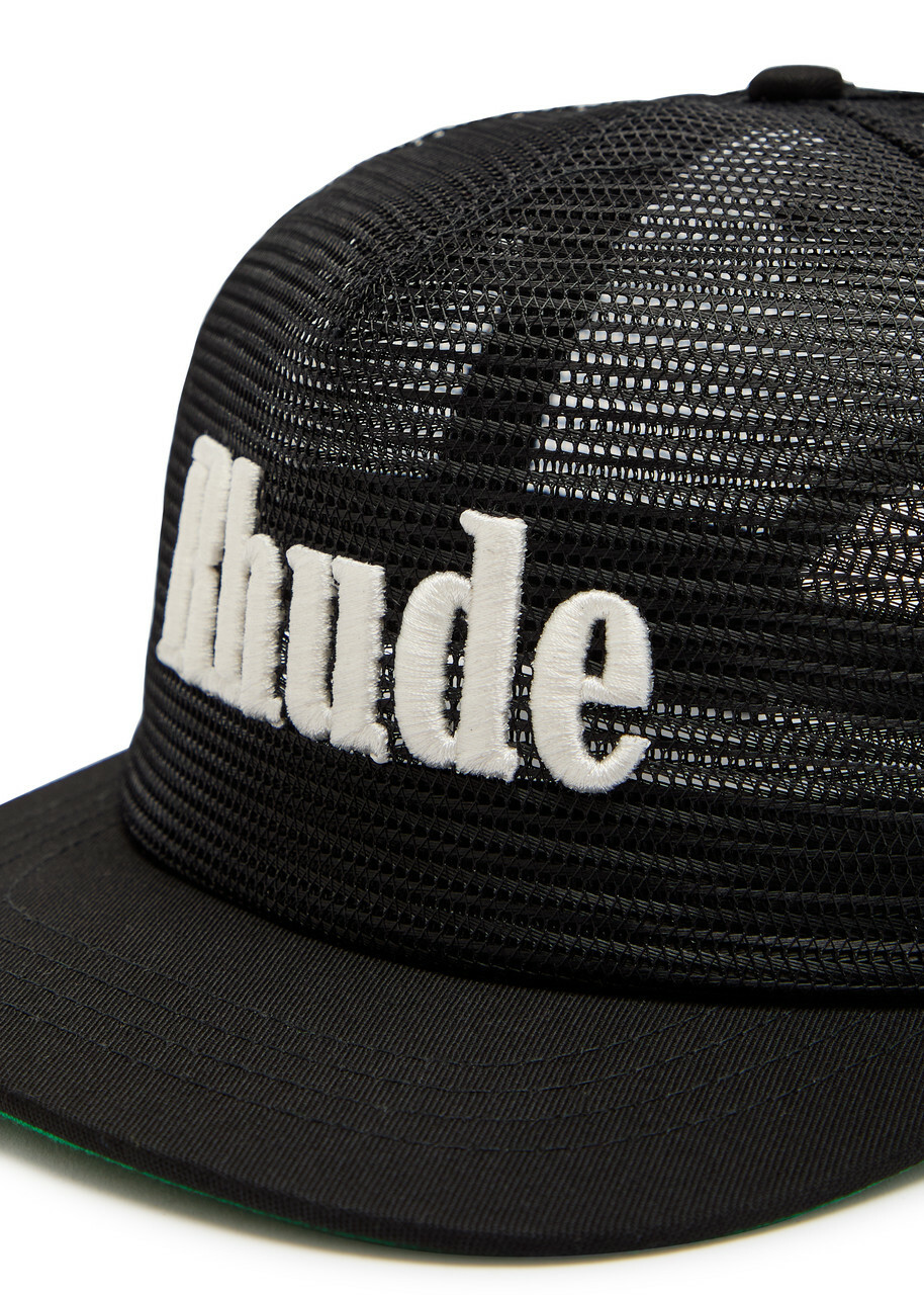 Rhude Logo-embroidered Mesh cap - Black And White - One Size