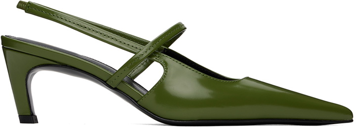 Photo: TOTEME Green 'The Sharp Slingback' Heels
