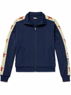 KAPITAL - Webbing-Trimmed Jersey Track Jacket - Blue