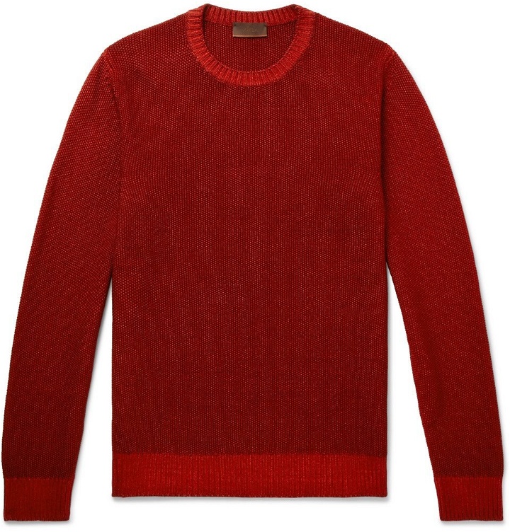 Photo: Altea - Waffle-Knit Virgin Wool Sweater - Red