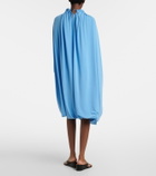 Coperni Caped draped smocked midi dress