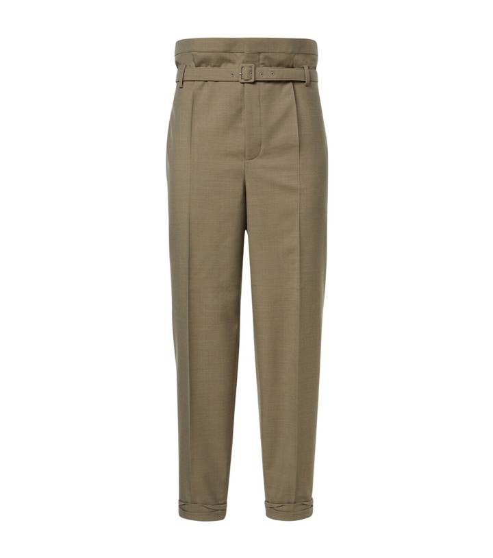 Photo: Saint Laurent Belted pleated wool slim pants