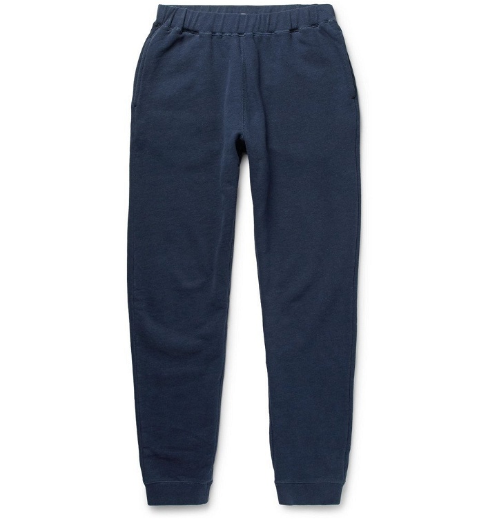 Photo: Sunspel - Tapered Brushed Loopback Cotton-Jersey Sweatpants - Men - Navy