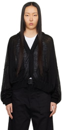 Y's Black Hooded Cardigan