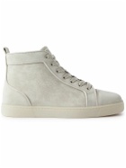 Christian Louboutin - Louis Logo-Embellished Suede High-Top Sneakers - Gray