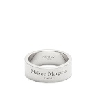 Maison Margiela Men's Text Logo Band Ring in Palladium