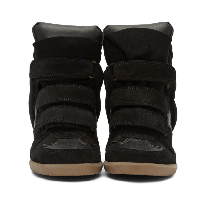 Isabel Marant Black Beckett Wedge Sneakers