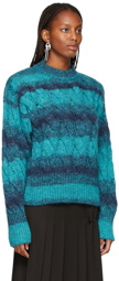 The Attico Blue & Green Cable Knit Kenna Sweater