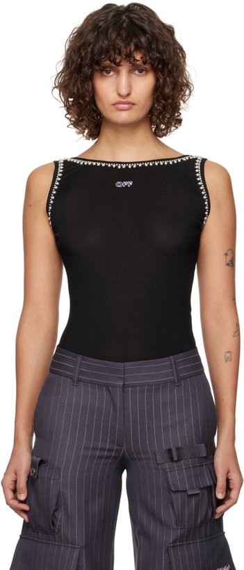 Photo: Off-White Black Light Rib Emb 20s Tank Top