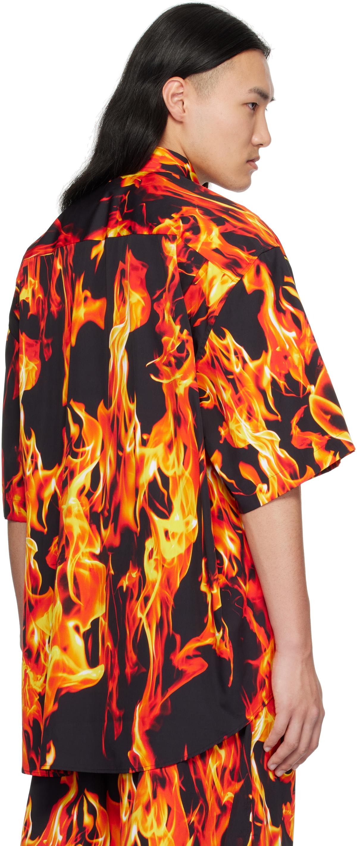 VETEMENTS Black & Orange Fire Shirt Vetements