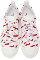 Valentino Garavani White & Red 'VLTN' Giggies Low Sneakers