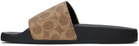 Coach 1941 Brown & Black Canvas Slides