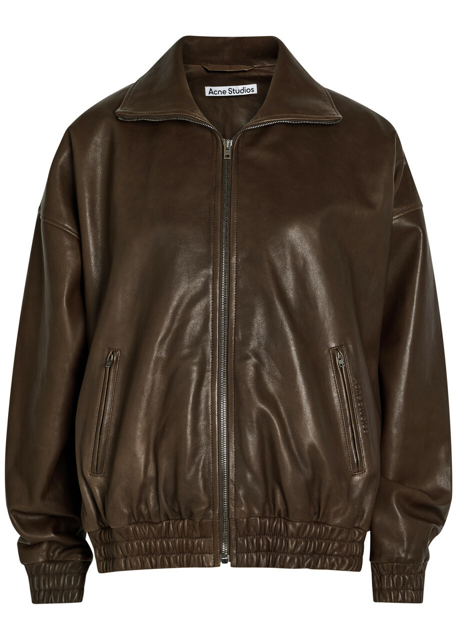 Acne Studios Leather Jacket Dark Brown
