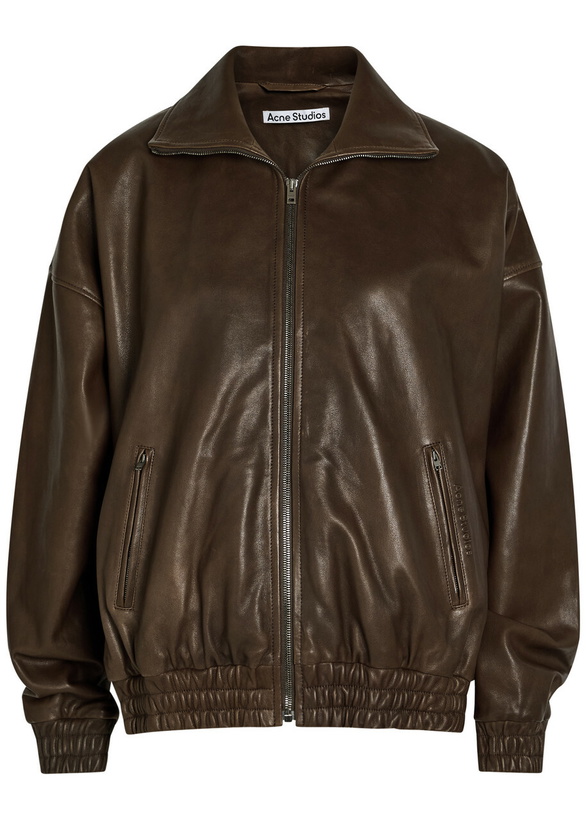 Photo: Acne Studios Leather Jacket Dark Brown