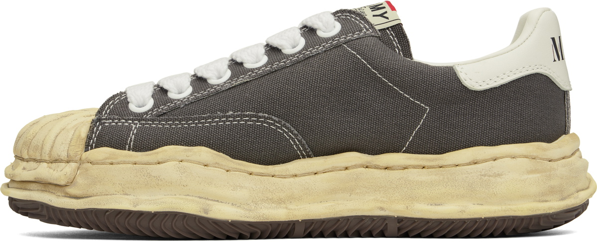 Maison MIHARA YASUHIRO Gray Blakey OG Dyed Sole Canvas Low-Top 