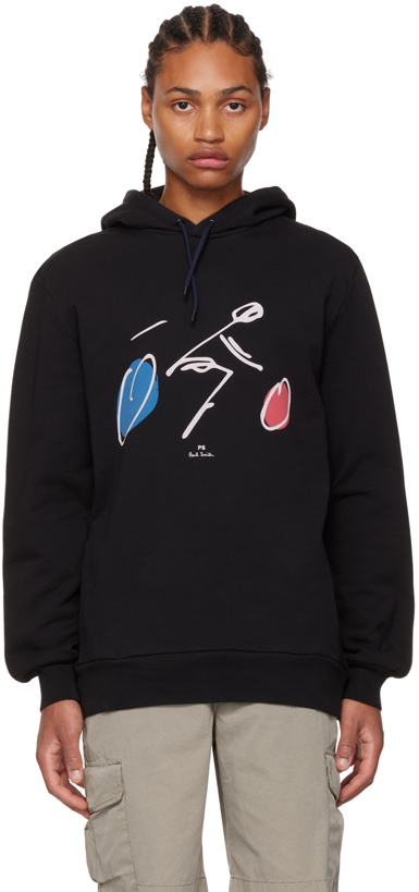 Photo: PS by Paul Smith Black Graphic Print Hoodie