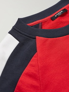 Balmain - Logo-Embossed Panelled Cotton-Jersey Sweatshirt - Red