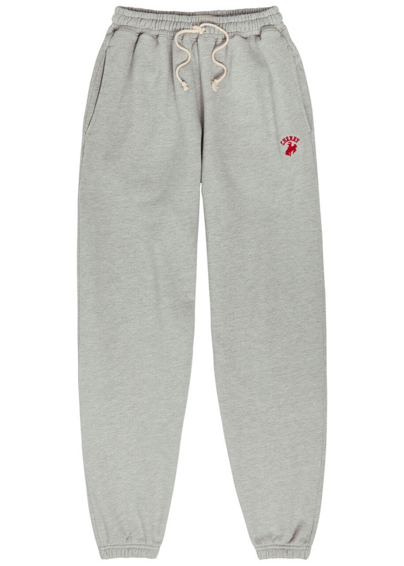 Photo: Cherry Los Angeles Western Athletic Logo Cotton-blend Sweatpants Grey