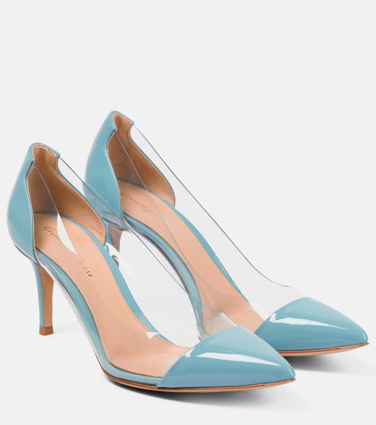 Gianvito Rossi - Plexi 70 leather and PVC pumps Gianvito Rossi