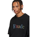 Rhude Black Layered Multicolor Logo T-Shirt