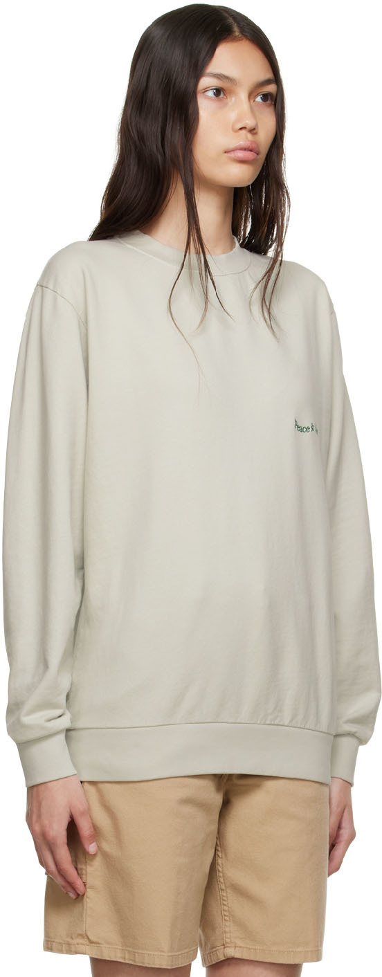 Museum of Peace & Quiet Beige Micro Wordmark Sweatshirt
