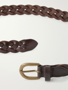 MORJAS - 3cm Braided Leather Belt - Brown