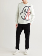 Moncler - Logo-Embroidered Printed Cotton-Jersey Sweatshirt - Neutrals