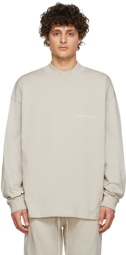 Fear of God ESSENTIALS Beige Cotton Jersey Long Sleeve T-Shirt