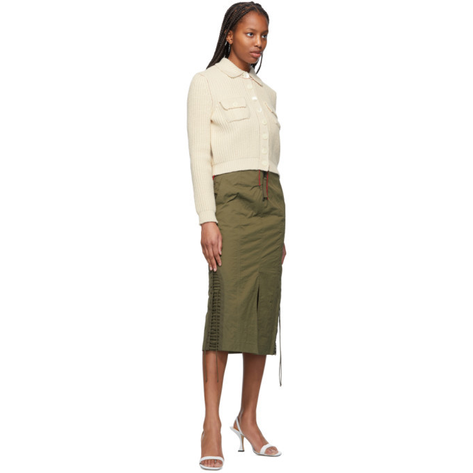 Helmut Lang Khaki Lacing Skirt Helmut Lang