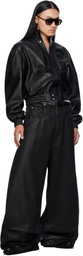 LU'U DAN Black Blouson Leather Jacket