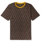 Fendi - Logo-Print Cotton-Jersey T-Shirt - Brown
