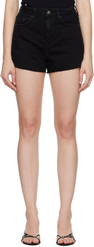 Photo: Ksubi Black Rise N Hi Stealth Denim Shorts