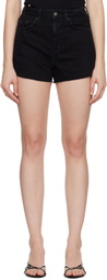 Ksubi Black Rise N Hi Stealth Denim Shorts