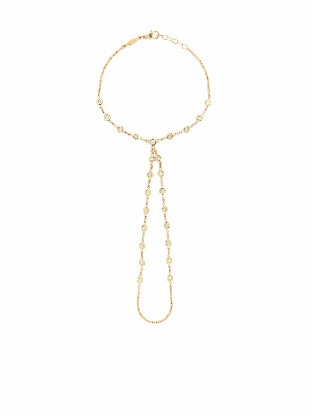 Jacquie Aiche 14K Yellow Gold Double Stem Diamond Finger Bracelet