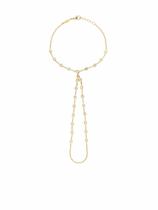 Photo: Jacquie Aiche 14K Yellow Gold Double Stem Diamond Finger Bracelet