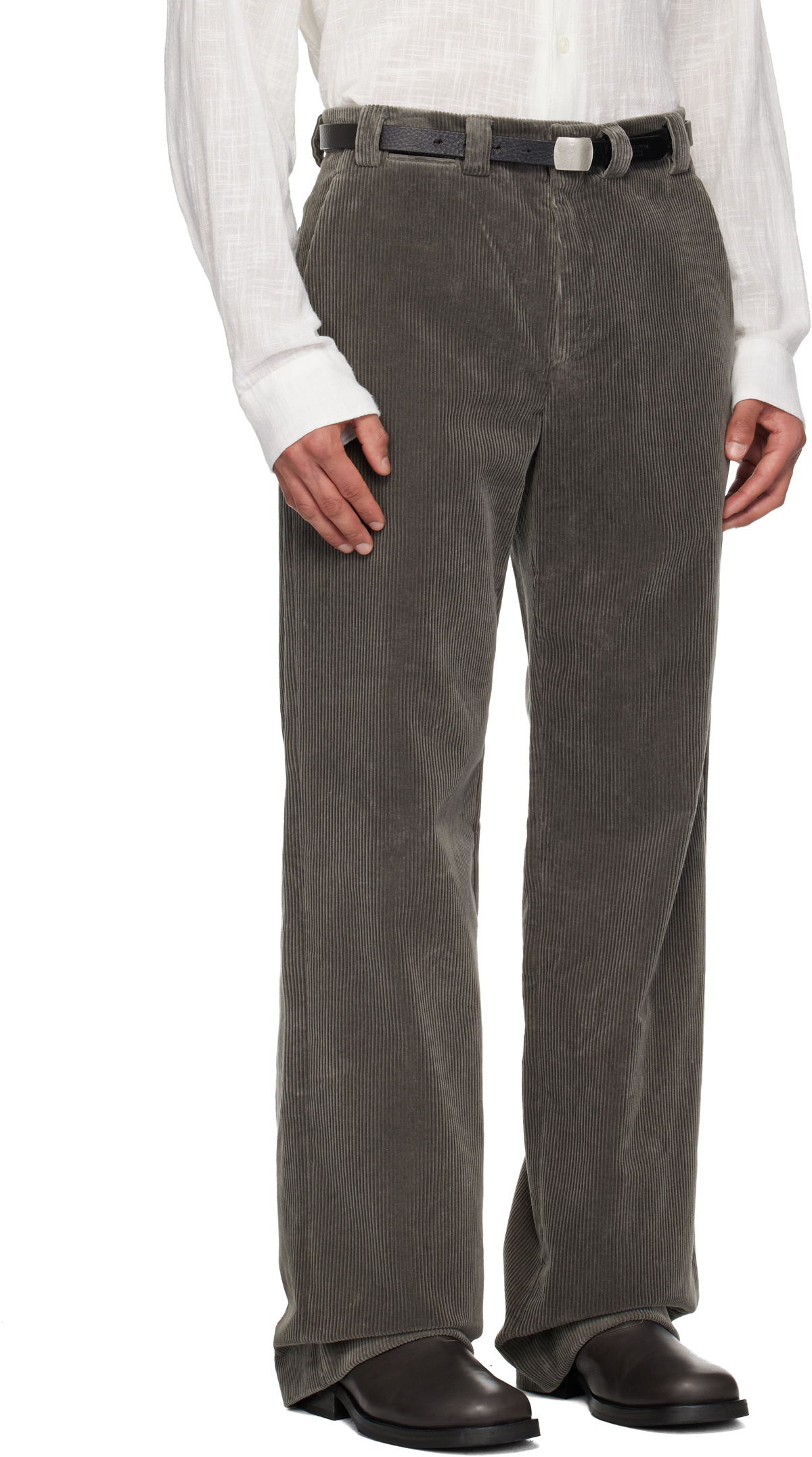 Rier SSENSE Exclusive Gray Corduroy Trousers