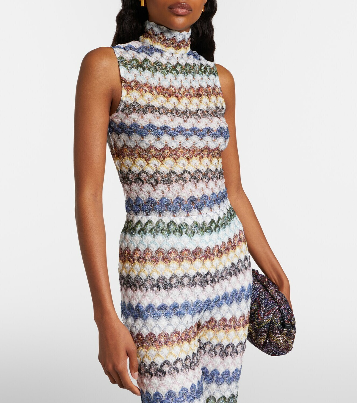 Missoni Knitted lamé tank top