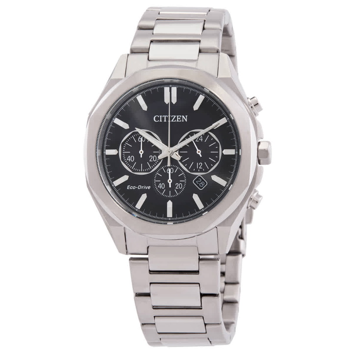 Photo: Citizen Eco-Drive Chronograph Black Dial Mens Watch CA4590-81E