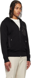 Moncler Black Cotton Blend Zip-Up Hoodie
