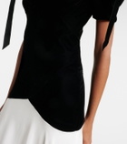 Rodarte Bow-detail silk crêpe and velvet gown