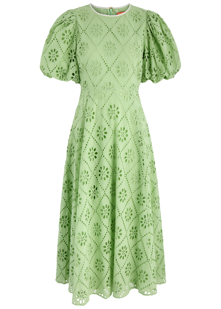 white christmas dresses Light Green with Lavender Floral Alia Cut Cotton Dress/Kurta – label.ishika