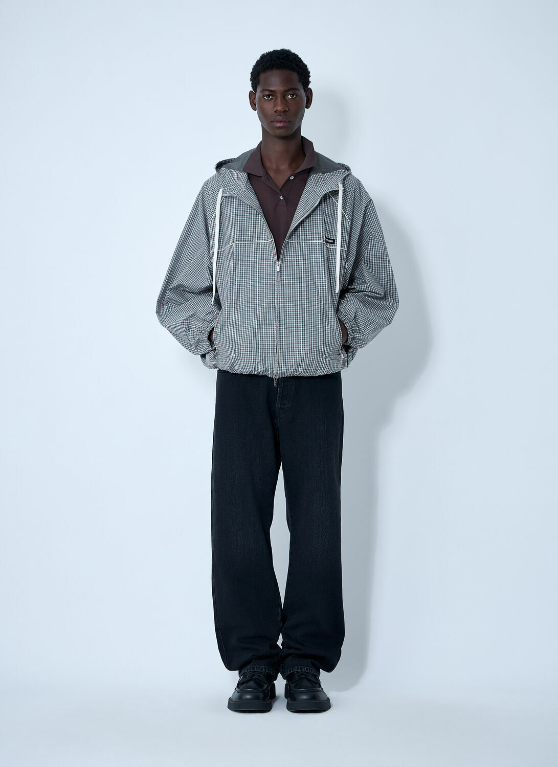 Miu Miu Check Hooded Jacket