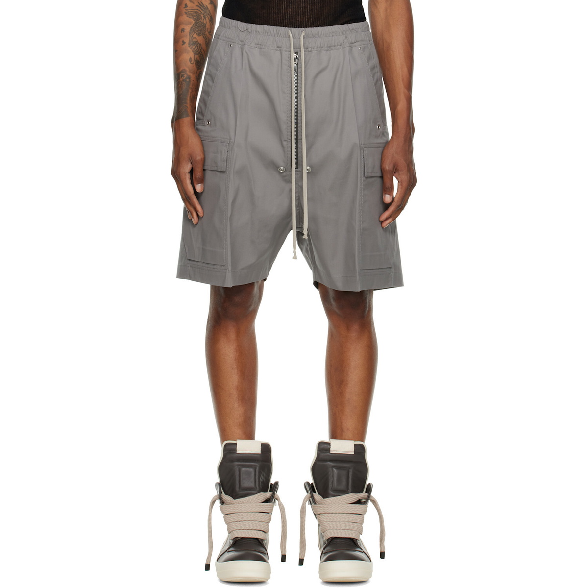 Rick Owens Gray Tower Cargobela Cargo Shorts