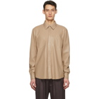 Nanushka Taupe Vegan Leather Declan Shirt