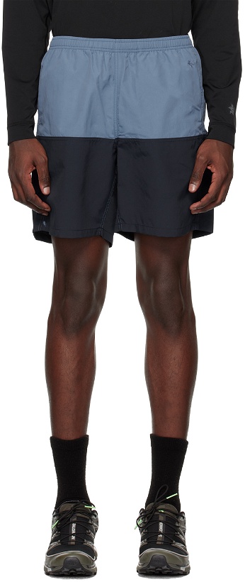 Photo: Goldwin Blue & Navy Paneled Shorts